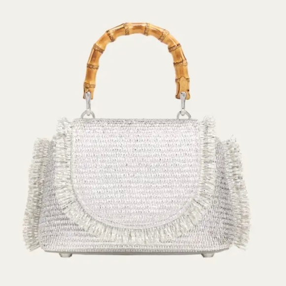 Cult Gaia Ozzy Mini Fringe Metallic Top-Handle Bag - Picture 1 of 8